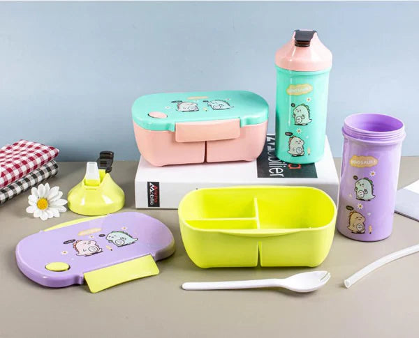 Durable Lunch Box Set with Leakproof Design and Water Bottle