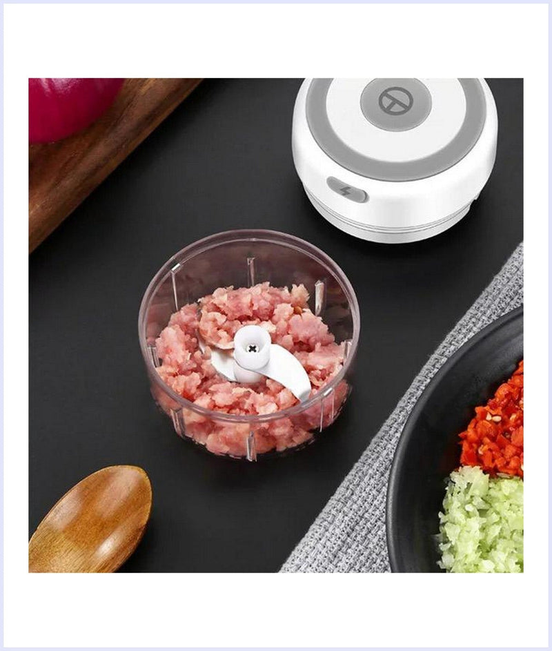 Mini Electric Hand-Held Automatic Food Chopper For Kitchen 12 Pieces