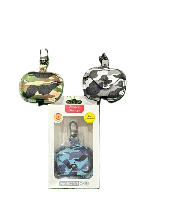 Camouflage AirPods Pro Case with Keychain - Rugged Protection and Stylish Design