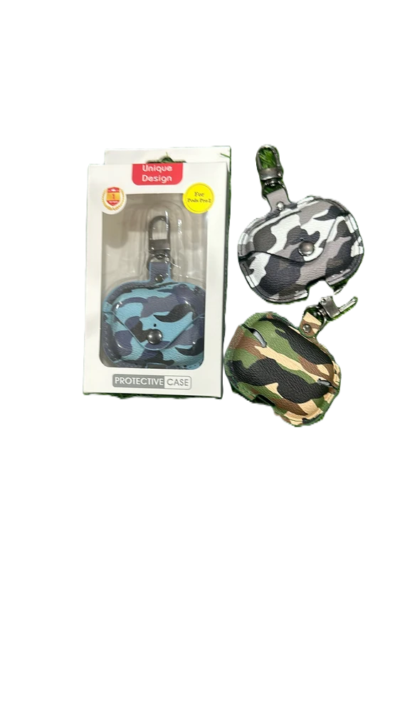 Camouflage AirPods Pro Case with Keychain - Rugged Protection and Stylish Design