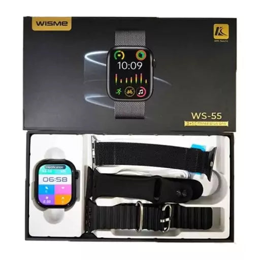 Wisme WS-55 Smart Watch – Fitness Tracker, Heart Rate Monitor, Waterproof, Full Touch Screen, Notifications, and More