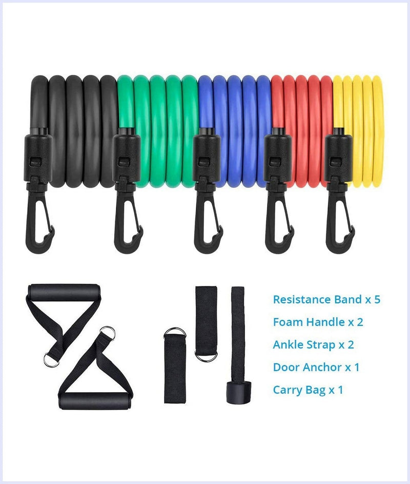 12 Pieces Resistance Bands: The Ultimate Workout Accessory for Home or Gym