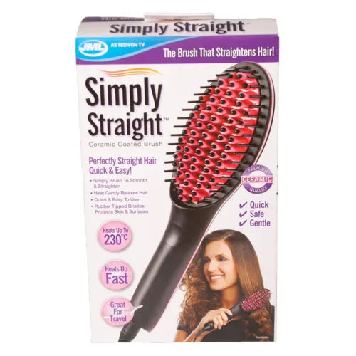 JML Simply Straight Ceramic Heat Hair Straightening Brush with Digital Control