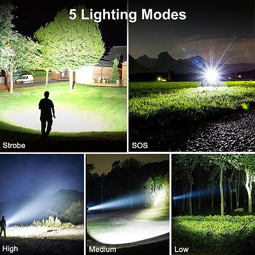 Super Bright Rechargeable LED Flashlight 12 Pieces