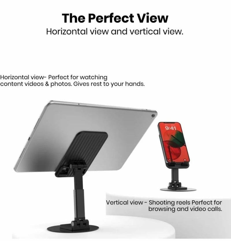 Scalable Folding Rotating Desktop Phone Holder - Versatile and Adjustable