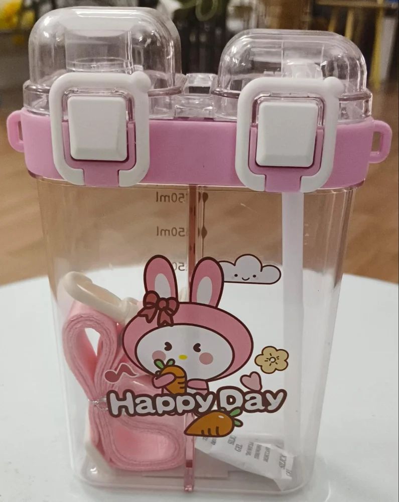 Adorable Pink Double-Wall Insulated Water Bottle with Cloud Design