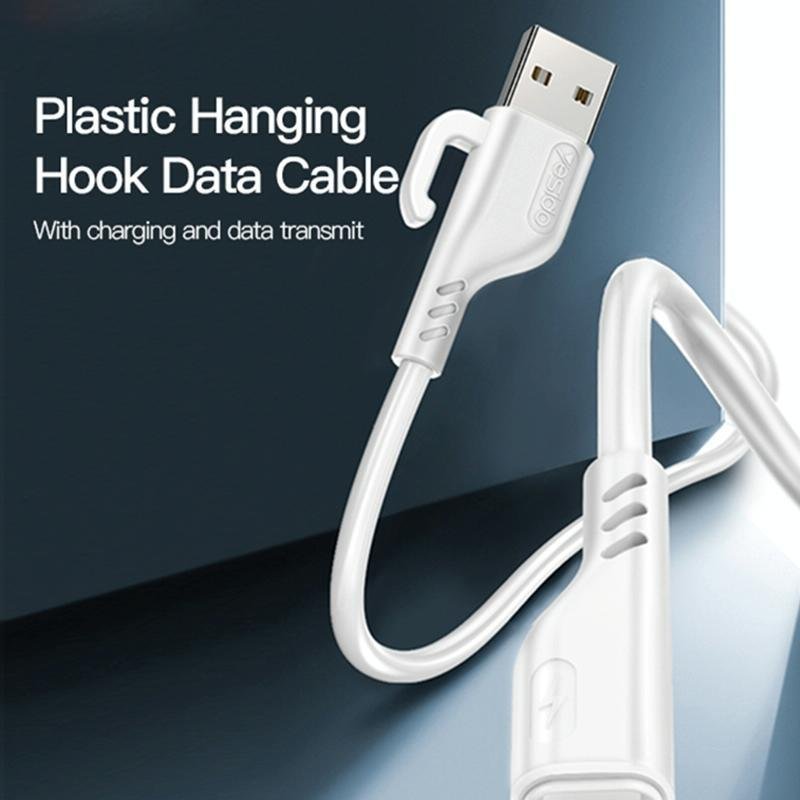 CA105 2.4A Data cable 1.2M IOS-TYPE-C-MICRO 1.2 m PVC dumb surface with wire hook data cable 26* 0.12C +16*2C+PVC OD: 3.5mm Output : 2.4A