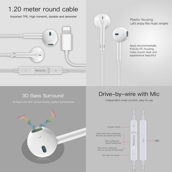 YH28 Earphone for iPhone With bluetooth pop out window Function